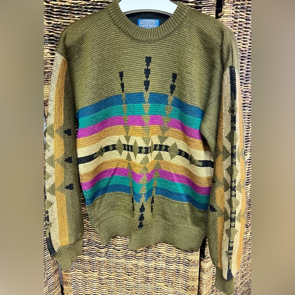 Pendleton Other - Pendleton-‎ Mens Tan/Olive Multicolor Crewneck Sweater- Medium